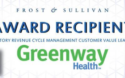 Greenway Health Appaluded by Frost & Sullivan for Helping Customers Improve their Key Performance Areas with its Uniquely Agile RCM Offerings