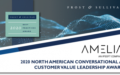 Frost & Sullivan recognizes Amelia, an IPsoft Company, with the 2020 North American Customer Value Leadership Award for its conversational AI platform